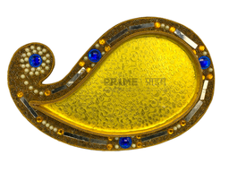 Golden Designer Artificial Stone Work Dry Fruit Tray