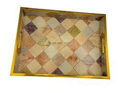 Multicolor Rectangular Wooden Tray Large