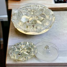 Square Box 4 Bowl Dryfruit Tray With Lid 13.5x13.5x3.5 in