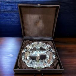 Square Box 4 Bowl Dryfruit Tray With Lid 13.5x13.5x3.5 in