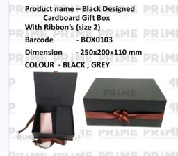 Grey Designed Hardpaper Gift Box with Ribbon�s