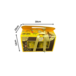 Delight Rectangle Hamper Box 2 Jars 7x5x3.5 in - Yellow