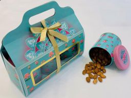 Delight Rectangle Hamper Box 3 Jars 10x6x3.5 in - Sky Blue