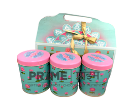 Delight Rectangle Hamper Box 3 Jars 10x6x3.5 in - Sky Blue