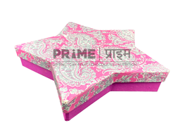 Pink Star Shape Hardpaper Box With Design Printed