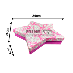 Pink Star Shape Hardpaper Box With Design Printed