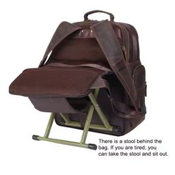 Computer Backpack Duffle Bag Genuine Leather