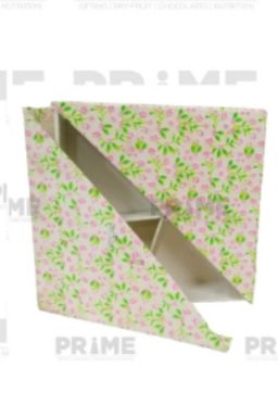 Four Partition Square Shaped Split Opening Hardpaper Dry Fruit Box