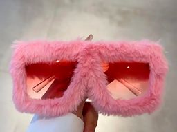 Fluffy Oversized Sunglasses Pink