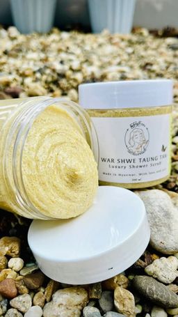 မြကြည်သာ_Sandalwood Scrub Collection#