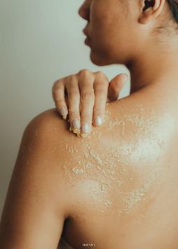 မြကြည်သာ_Sandalwood Scrub Collection#