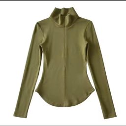 ZIPPERFRONT LADIES TURTLE NECK TSHIRT