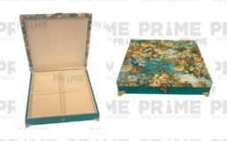 Green Rectangular Velvet Texture Dry Fruit Box Medium
