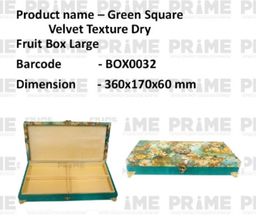 Green Rectangular Velvet Texture Dry Fruit Box Large