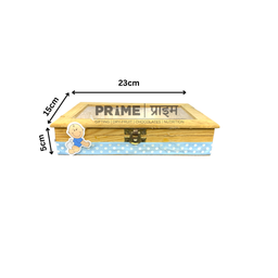 Brown Rectangular Pinewood Transparent Acrylic Box