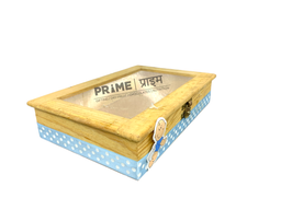 Brown Rectangular Pinewood Transparent Acrylic Box