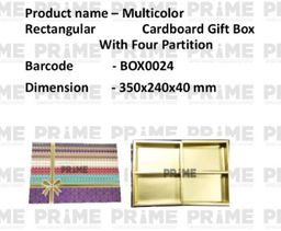 Multicolor Rectangular Hardpaper Gift Box with Four Partition