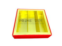 Red Square Color Floral Printed Gift Box