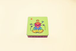 Abstract Lord Ganesha Printed Square Metal Box