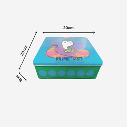 Red Abstract Godess Lakshmi Printed Metal Box