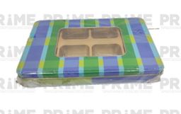 Multicolor Checks Rectangular Metal Box