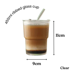 450ml Ribbed Glass