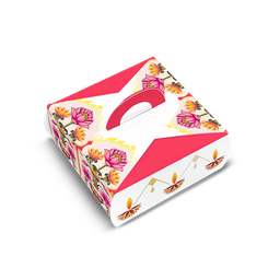 Paper Wrap Style Favor Box Red 8x8x3.5 cm - Bulk