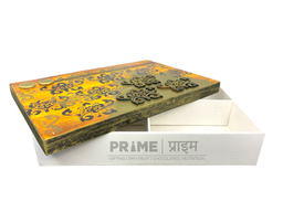 Golden Brown Hand Crafted Four Partition Dry Fruit Box