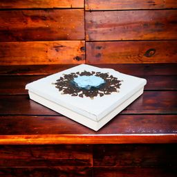 Blue Square Hand Crafted Four Partition Dry Fruit Box