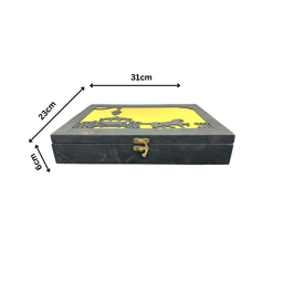 Yellow Horse Rectnagular Hand Crafted Hamper Box