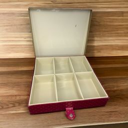 Golden Red Square Design Printed Hardpaper Box Large