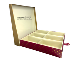 Golden Red Square Design Printed Hardpaper Box Large
