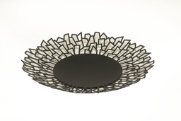 Black metallic round basket 29x29x4