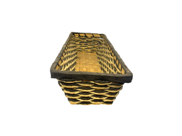 Brown White Long Bamboo Basket