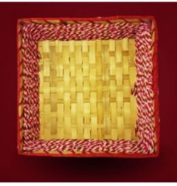 Bamboo & Jute Voven Square Basket