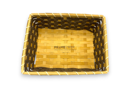 Dark Brown Rectangular Bamboo Basket Large