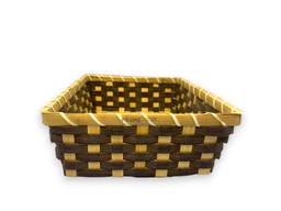 Dark Brown Rectangular Bamboo Basket Large