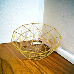 Metal Abstract Golden Design Bowl 27x27x14