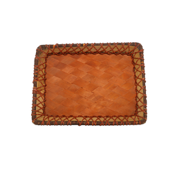Brown Rectangle Bamboo Basket
