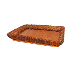 Brown Rectangle Bamboo Basket