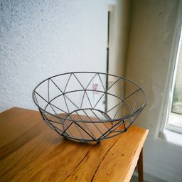 Metallic Abstract Black Fruit Bowl 27x27x11