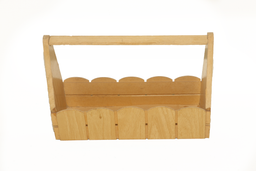 Brown Bottle Holder Rectangular Pinewood Basket with handle Large 29 X 10 X 21