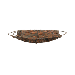 Plastic Fiber Brown Oval Basket Handles 40x19x7