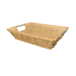 Maroon Color Single Handle Wooden Basket Small 30 X 21 X 10
