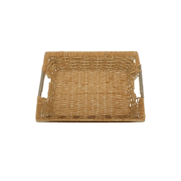 Maroon Color Single Handle Wooden Basket Small 30 X 21 X 10