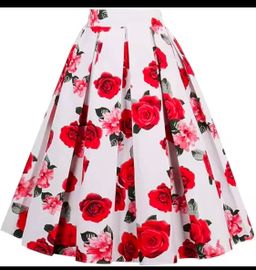 FLORAL KNEE LENGTH SKIRT 