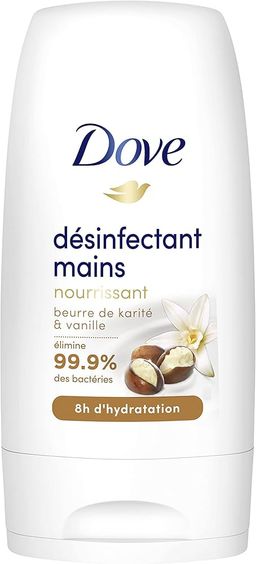 Dove Désinfectant Mains X12, Gel Crème, Nourissant Beurre de Karité et Vanille, Elimine 99,9% des Bactéries - (Lot de 12x50ml)