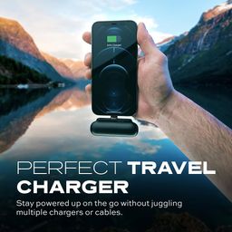 Statik Snap-N-Charge Mini chargeur portable pour iPhone, batterie externe magnétique, batterie 3 000 mAh 10 W, embouts magnétiques 3 en 1 USB C, micro USB et iProduct, Powerbank compact noir élégant