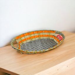 Oval Rattan Orange Basket 33x18x10