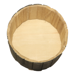 Brown Round Wooden Basket Medium 19 x 19 x 10